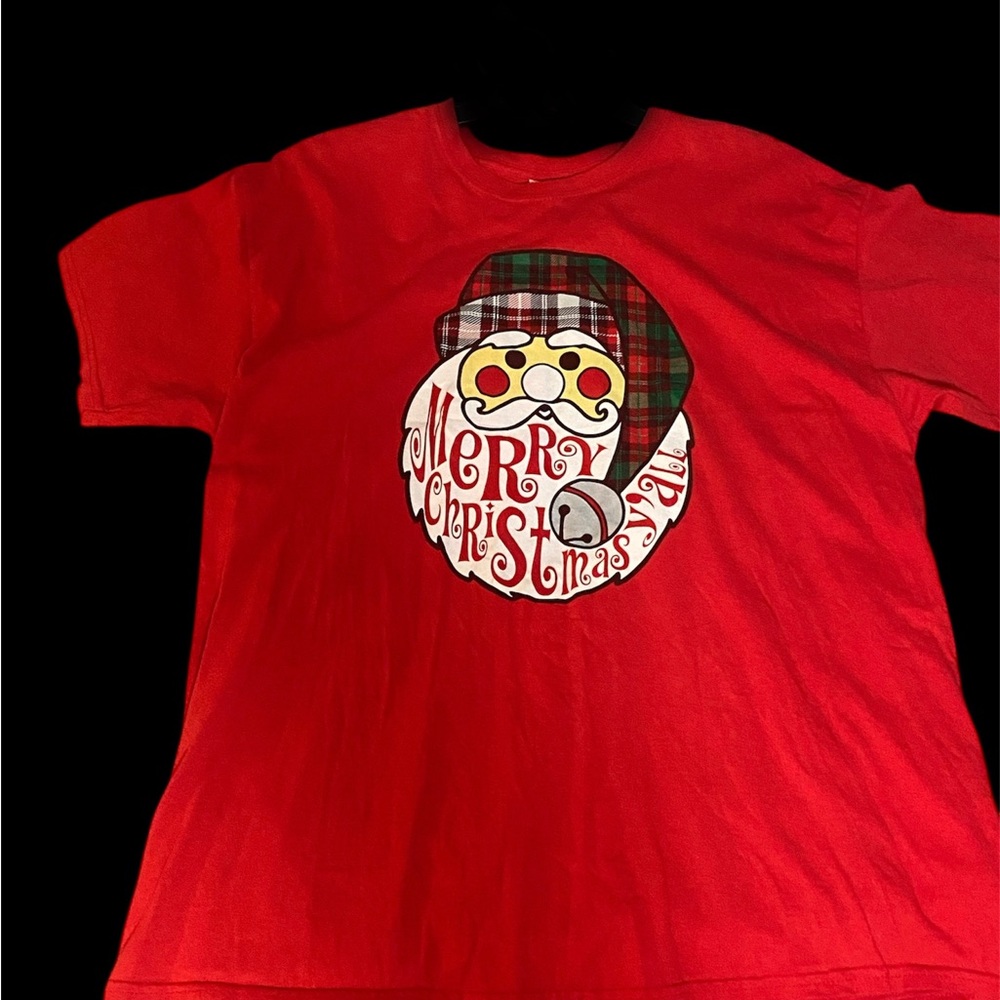 🎁 Gildan Red Merry Christmas Y'all Short Sleeve Tee - Picture 2 of 3